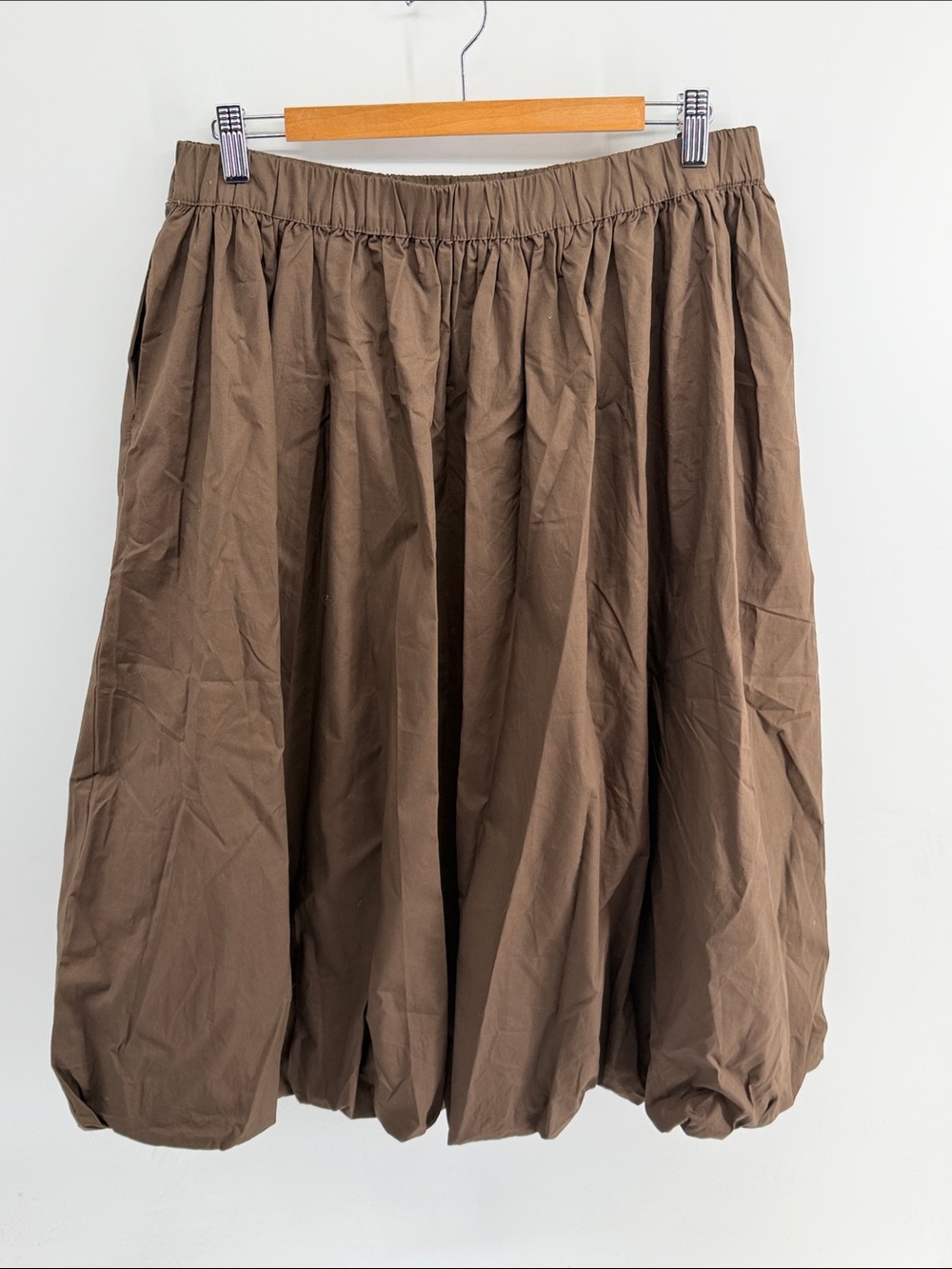All Row Bella pull on elastic waist bubble midi skirt Sz L